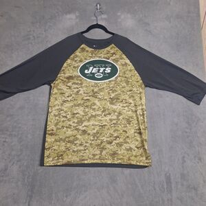 NY Jets Womens Shirt XL Nike Salute‎ to Service Dri-Fit 3/4 sleeve